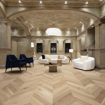 Natural White Oak Hardwood flooring / Natural Mirage Chevron / Inspiration