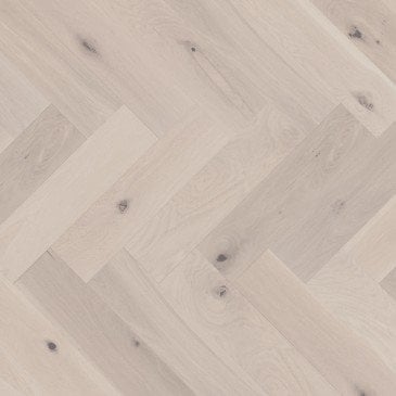 White White Oak Hardwood flooring / Snowdrift Mirage Herringbone