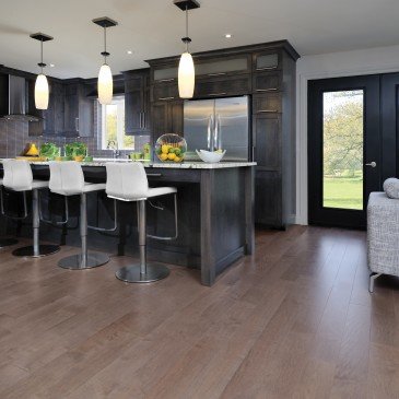 Brown Maple Hardwood flooring / Greystone Mirage Admiration