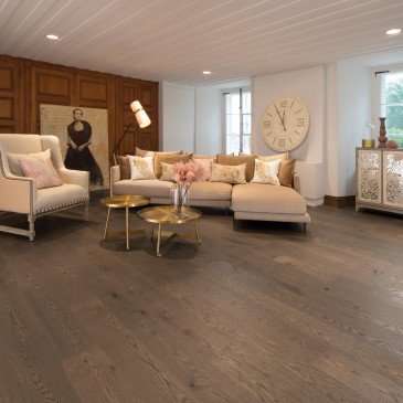 Brown White Oak Hardwood flooring / Sailing stone Mirage Herringbone / Inspiration