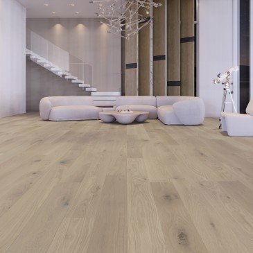 Beige White Oak Hardwood flooring / Stardust Mirage Blanc