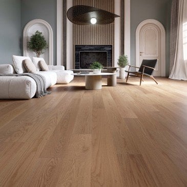 Beige Oak Hardwood flooring / Tofino Mirage Herringbone