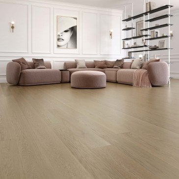 Beige White Oak Hardwood flooring / Grace Mirage Herringbone
