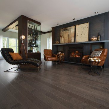 Brown Maple Hardwood flooring / Charcoal Mirage Herringbone / Inspiration