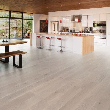 White White Oak Hardwood flooring / Snowdrift Mirage Chevron / Inspiration