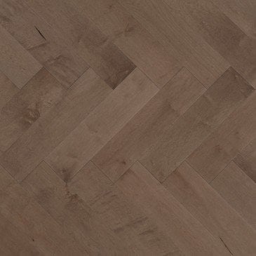 Brown Maple Hardwood flooring / Greystone Mirage Herringbone